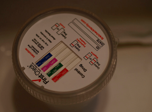 cup to test urine samples