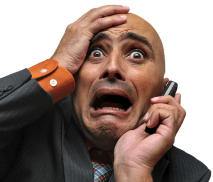 man scared out of his wits