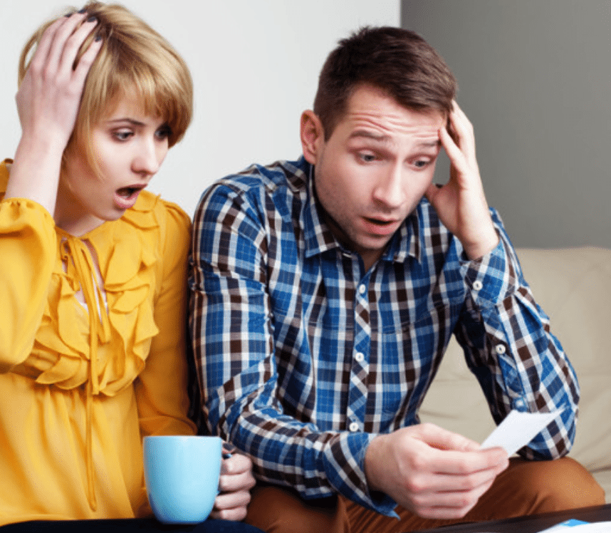 shocked man and woman