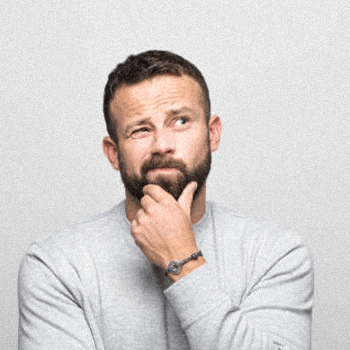 Bearded man thinking 