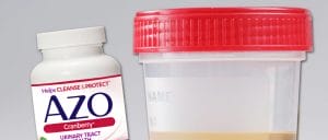 Azo Cranberry Pills product and urine sample