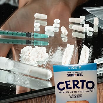 Drugs on top of mirror 