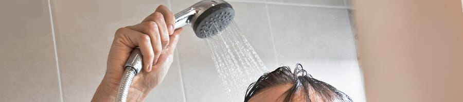 A man having a shower