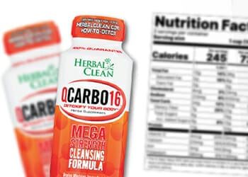 QCarbo16 with blurred out nutrition facts 