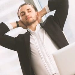 A man holding his neck while stretching