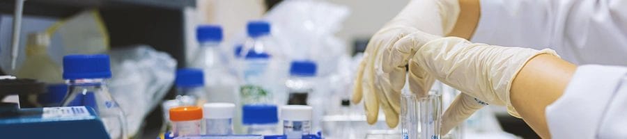 A scientist doing work inside a laboratory