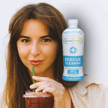 Woman with clear choice product