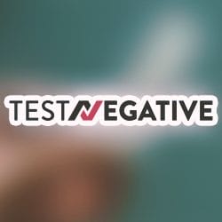 TEST NEGATIVE with a blurred background