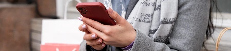 A woman browsing with her phone