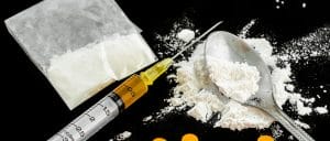 A concept image of heroin abuse